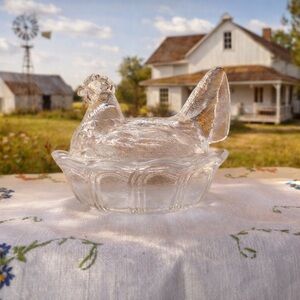 Fenton Crystal Hen Covered Dish
